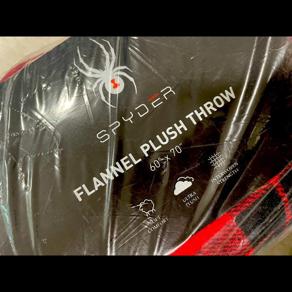 spyder flannel plush throw